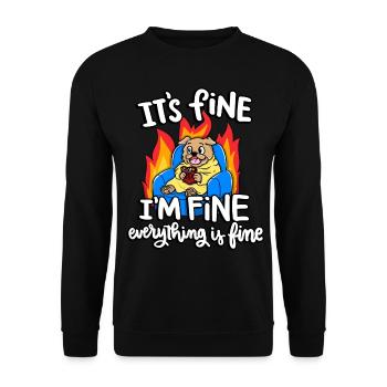 It's good, I'm fine, all is well, - Unisex Sweatshirt - black - Front - Alina (178cm) & Michal (187cm)
