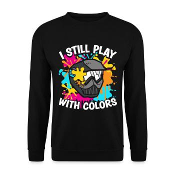 You sleep, you beat paintballer team sports - Unisex Sweatshirt - black - Front - Alina (178cm) & Michal (187cm)
