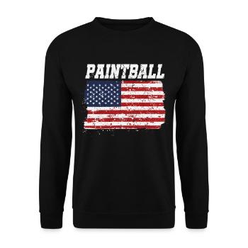 Paintball Patriotic American - Unisex Sweatshirt - black - Front - Alina (178cm) & Michal (187cm)