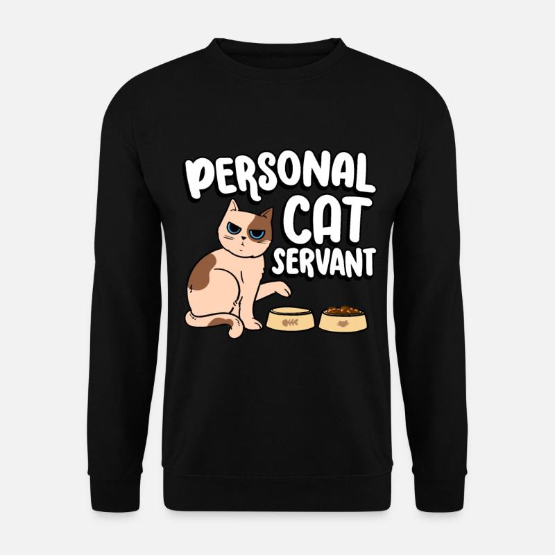 Personal cat servant serving food - Unisex Sweatshirt - black
