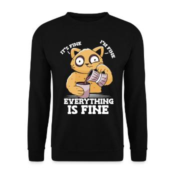 Es Ist Gut, Mir Geht Es Gut, Alles Ist Gut, - Unisex Pullover - Schwarz - Vorne - Alina (178cm) & Michal (187cm)