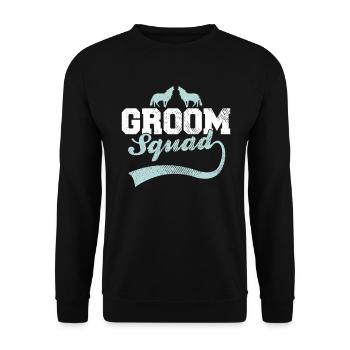 Bräutigam's Wolfsrudel - Unisex Pullover - Schwarz - Vorne - Alina (178cm) & Michal (187cm)