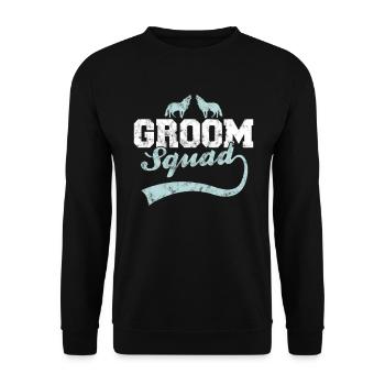 Bräutigam's Wolfsrudel - Unisex Pullover - Schwarz - Vorne - Alina (178cm) & Michal (187cm)