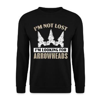 Je ne suis pas perdu Je cherche la chasse aux pointes de flèches - Sweat-shirt Unisexe - noir - Devant - Alina (178cm) & Michal (187cm)