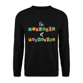 Dyslexia Awareness Colorful Learning Disability - Unisex Sweatshirt - black - Front - Alina (178cm) & Michal (187cm)