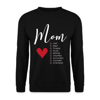 Mom Definitions - Mother's Day Funny Gift - Unisex Sweatshirt - black - Front - Alina (178cm) & Michal (187cm)