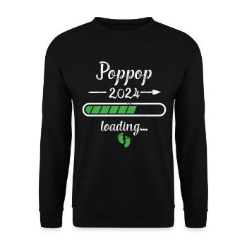 Poppop 2024 Loading Schwangerschaft Großvater - Unisex Pullover - Schwarz - Vorne - Alina (178cm) & Michal (187cm)