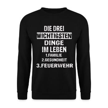 Feuerwehr - Unisex Pullover - Schwarz - Vorne - Alina (178cm) & Michal (187cm)