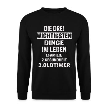 Oldtimer - Unisex Pullover - Schwarz - Vorne - Alina (178cm) & Michal (187cm)