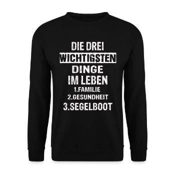 Segelboot - Unisex Pullover - Schwarz - Vorne - Alina (178cm) & Michal (187cm)