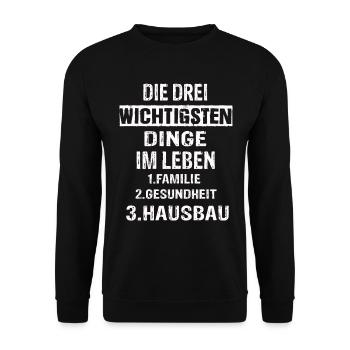 Hausbau - Unisex Pullover - Schwarz - Vorne - Alina (178cm) & Michal (187cm)