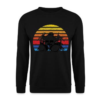 Sloth Drum Set Drumming Sloth Drummer - Unisex Sweatshirt - black - Front - Alina (178cm) & Michal (187cm)