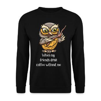 Coffeeholic Coffee Drinker Bird - Unisex Sweatshirt - black - Front - Alina (178cm) & Michal (187cm)