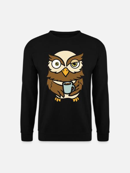 Owl Bird Owner Coffee Drinker - Unisex Sweatshirt - black