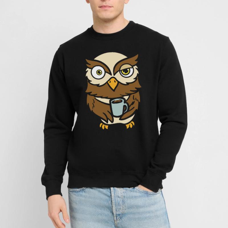 Eule Vogelbesitzer Kaffeetrinker Unisex Pullover