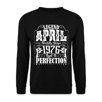 April 1976. Anniversary April 1976. Gift 1976. - Unisex Sweatshirt - black - Front - Alina (178cm) & Michal (187cm)