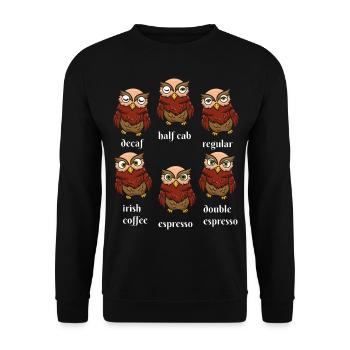 Bird Whisperer Owl Caffeine Drinker - Unisex Sweatshirt - black - Front - Alina (178cm) & Michal (187cm)