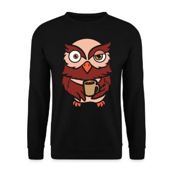 Animal Coffee Owl Whisperer - Unisex Sweatshirt - black - Front - Alina (178cm) & Michal (187cm)