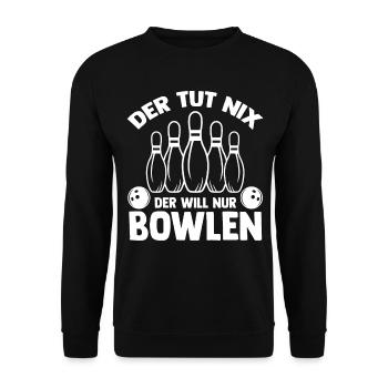 Bowler Bowlen Kegeln Bowling - Unisex Pullover - Schwarz - Vorne - Alina (178cm) & Michal (187cm)
