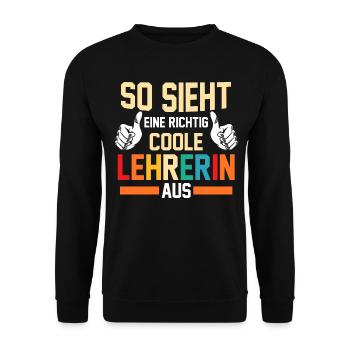 Schullehrerin Lehrerin - Unisex Pullover - Schwarz - Vorne - Alina (178cm) & Michal (187cm)