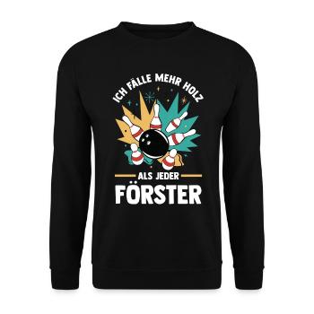 Bowler Bowlen Kegeln Bowling - Unisex Pullover - Schwarz - Vorne - Alina (178cm) & Michal (187cm)
