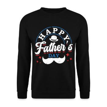 Happy Father's Day Moustache Decor Prouder - Unisex Sweatshirt - black - Front - Alina (178cm) & Michal (187cm)