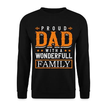 Stolzer Vater Mit Einer Wunderbaren Familie Stolz - Unisex Pullover - Schwarz - Vorne - Alina (178cm) & Michal (187cm)