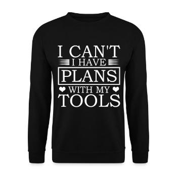 I can't I have plans with my - Unisex Sweatshirt - black - Front - Alina (178cm) & Michal (187cm)