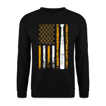 Clé à drapeau de sport américaine - Sweat-shirt Unisexe - noir - Devant - Alina (178cm) & Michal (187cm)