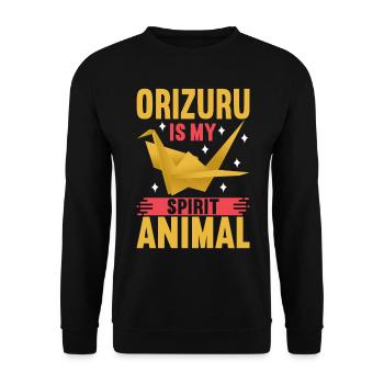 Origami - Unisex Sweatshirt - black - Front - Alina (178cm) & Michal (187cm)