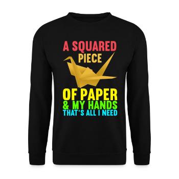 Origami - Unisex Sweatshirt - black - Front - Alina (178cm) & Michal (187cm)