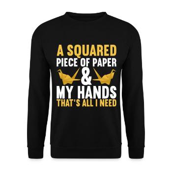 Origami - Unisex Sweatshirt - black - Front - Alina (178cm) & Michal (187cm)