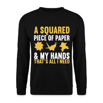 Origami - Unisex Sweatshirt - black - Front - Alina (178cm) & Michal (187cm)