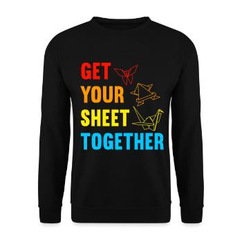 Origami - Unisex Sweatshirt - black - Front - Alina (178cm) & Michal (187cm)