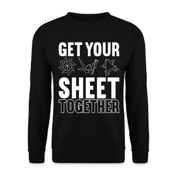 Origami - Unisex Sweatshirt - black - Front - Alina (178cm) & Michal (187cm)