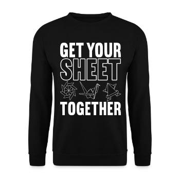 Origami - Unisex Sweatshirt - black - Front - Alina (178cm) & Michal (187cm)