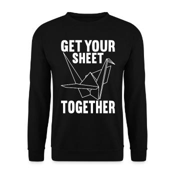 Origami - Unisex Sweatshirt - black - Front - Alina (178cm) & Michal (187cm)