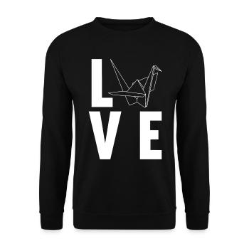 Origami - Unisex Sweatshirt - black - Front - Alina (178cm) & Michal (187cm)
