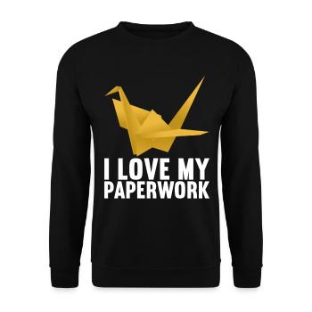 Origami - Unisex Sweatshirt - black - Front - Alina (178cm) & Michal (187cm)