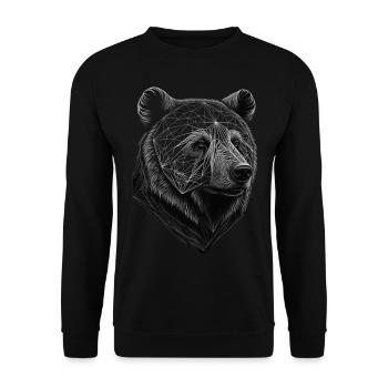 Animal Bear Forest Gift Children Man Bears - Unisex Sweatshirt - black - Front - Alina (178cm) & Michal (187cm)