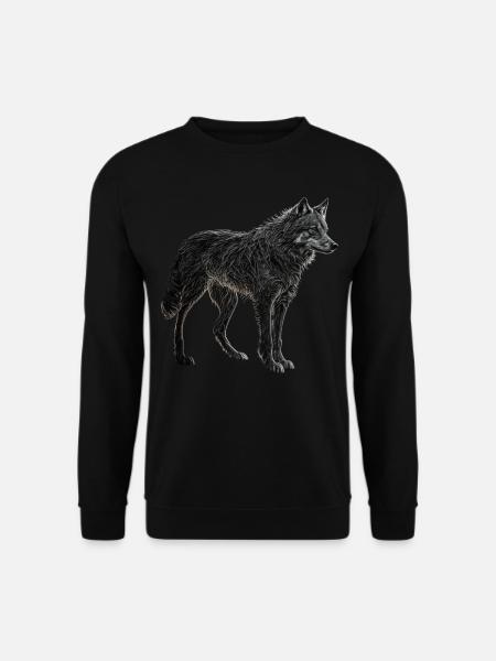 Wolf Tiermotiv Wölfe Geschenk Geburtstag Wald - Unisex Pullover - Schwarz