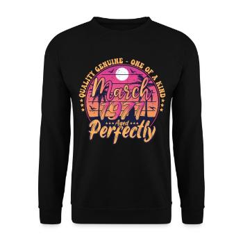 Mars 1971 anniversaire 1971 Retro 1971 Mars - Sweat-shirt Unisexe - noir - Devant - Alina (178cm) & Michal (187cm)
