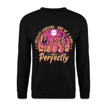 March 1998 anniversary 1998 Retro 1998 March - Unisex Sweatshirt - black - Front - Alina (178cm) & Michal (187cm)
