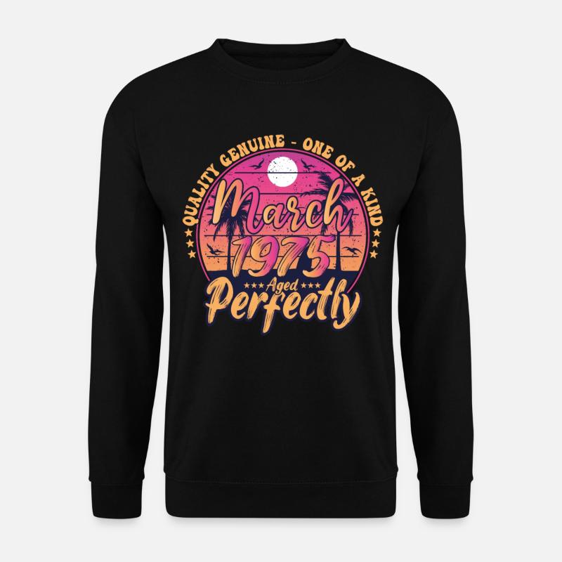 März 1975 Jubiläum 1975 Retro 1975 März - Unisex Pullover - Schwarz