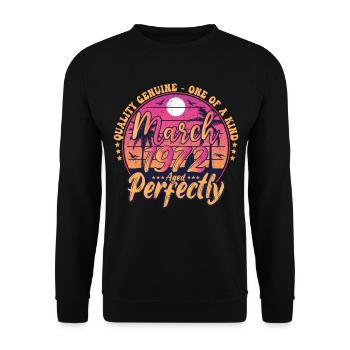 March 1972 anniversary 1972 Retro 1972 March - Unisex Sweatshirt - black - Front - Alina (178cm) & Michal (187cm)