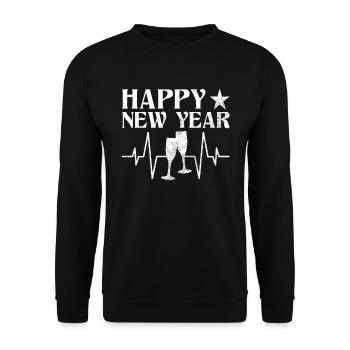 Happy New Year! - Unisex Sweatshirt - black - Front - Alina (178cm) & Michal (187cm)