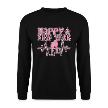 Happy New Year! - Unisex Sweatshirt - black - Front - Alina (178cm) & Michal (187cm)