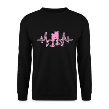 Sparkling wine heartbeat New Year - Unisex Sweatshirt - black - Front - Alina (178cm) & Michal (187cm)