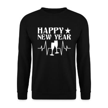 Happy New Year! - Unisex Sweatshirt - black - Front - Alina (178cm) & Michal (187cm)