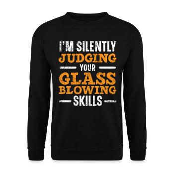 Je juge silencieusement vos küns soufflant du verre - Sweat-shirt Unisexe - noir - Devant - Alina (178cm) & Michal (187cm)